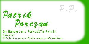 patrik porczan business card